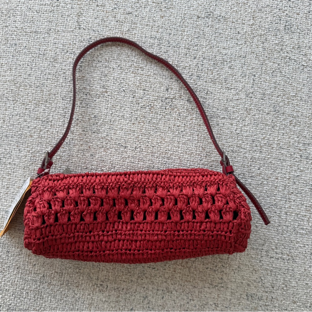 Red Crochet Shoulder Bag